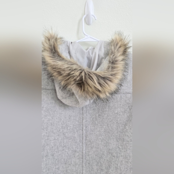 J. Crew Gray Vail Parka Wool Blend Faux Fur Hooded Jacket  Sz 4 Coat - Picture 15 of 15